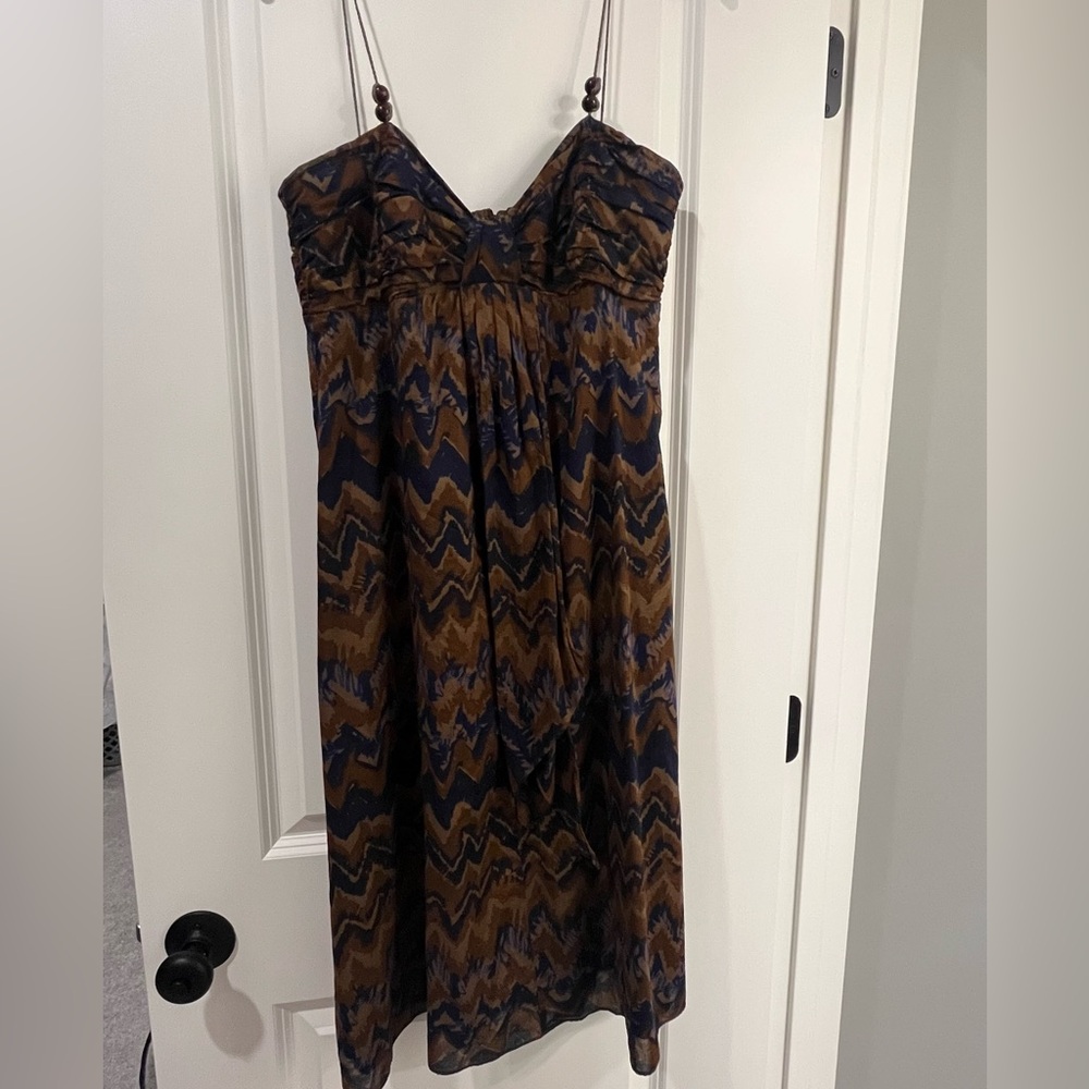 Banana Republic chevron/ safari print midi dress, size 8